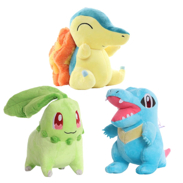 Pokémon Plush Toys – Pikachu, Cyndaquil, Chikorita & Totodile Soft Stuffed Dolls
