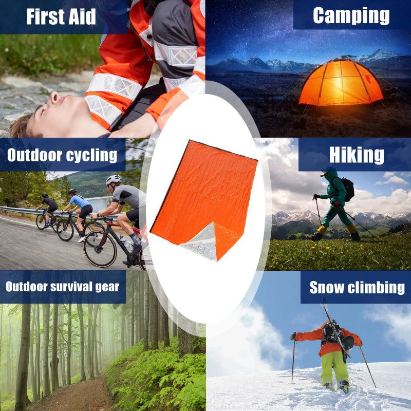 Emergency Sleeping Bag Mylar Blanket Waterproof Lightweight Survival Shelter for Camping & Hiking