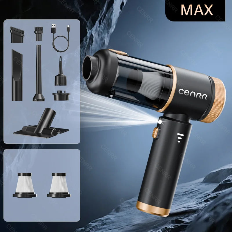 CENRR 2026 Mini Car Vacuum Cleaner 998000Pa Cordless Powerful Handheld Vacuum & Blower