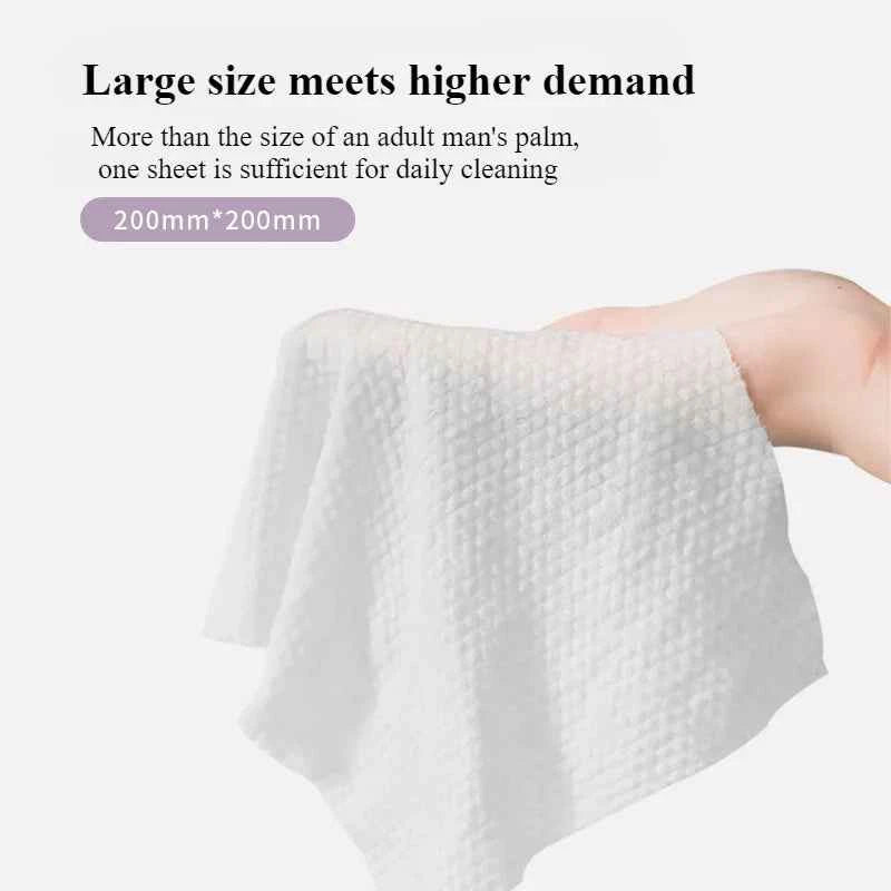 Disposable pure cotton withdrawable face towel with paper for wiping the west side of the face