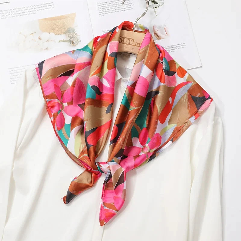 Women’s Printed Square Hair Scarf for Neck and Bag Styling