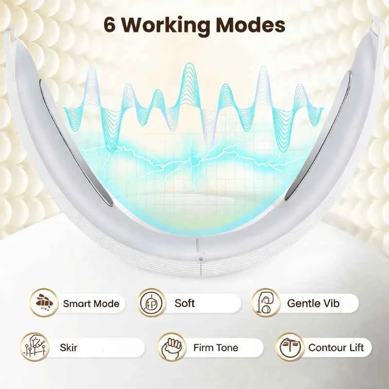 V-FACE 6-Mode EMS Facial Massager – USB Rechargeable Face Contouring Device with Adjustable Headband