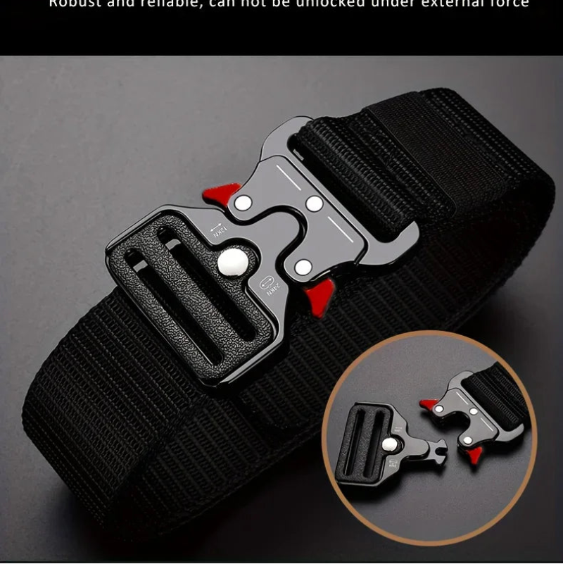 Heavy Duty Tactical Nylon Webbing Belt with Metal Buckle