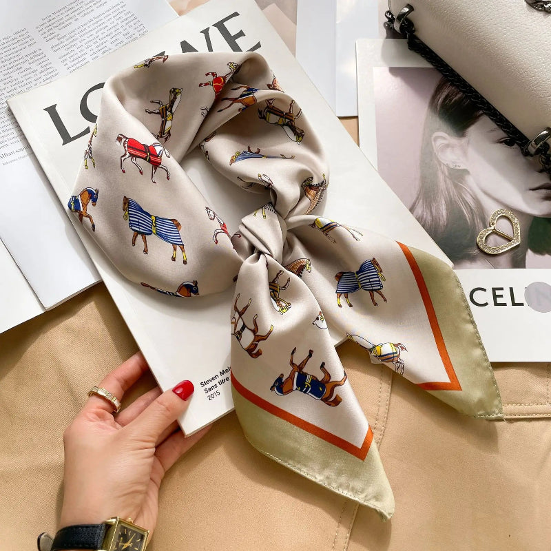 Set of 24 Silk Scarves – Colorful Printed Fashion Accessories