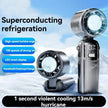 100-Speed Handheld Cooling Fan with LED Display, Folding Stand & Neck-Hanging Design
