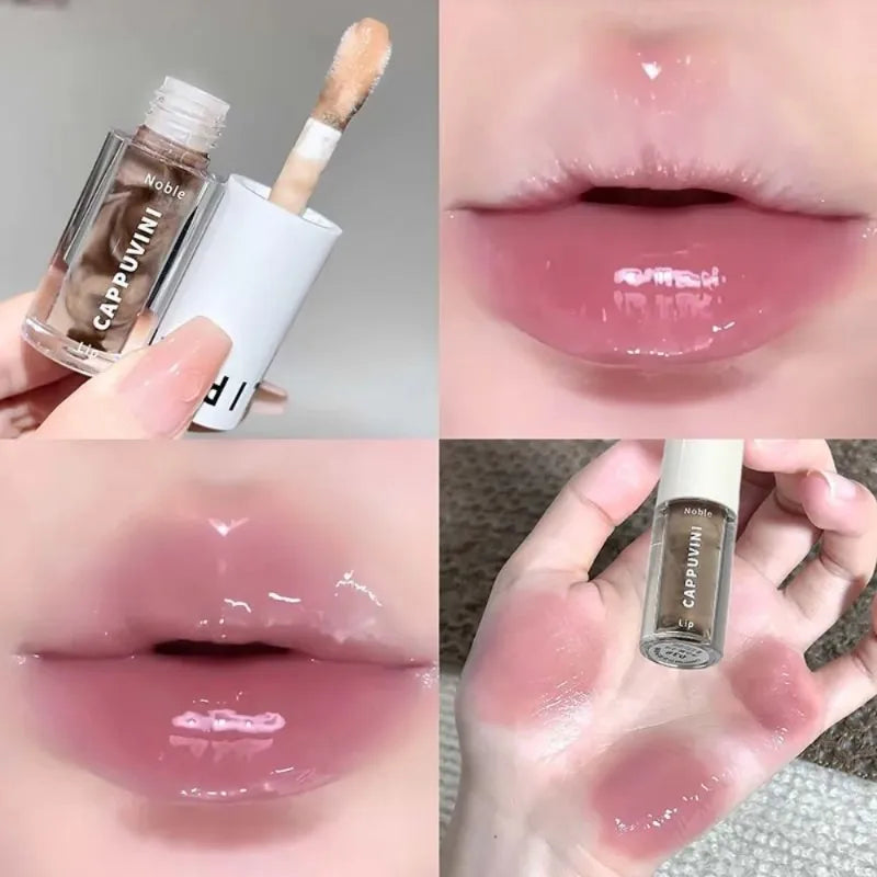 Temperature Changing Lip Gloss – Crystal Mirror Lip Glaze Plumper with Moisturizing Lip Oil Finish