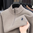 Men's Long Sleeve Mock Neck Half-Zip Knit Sweater – Casual Pullover Knitwear