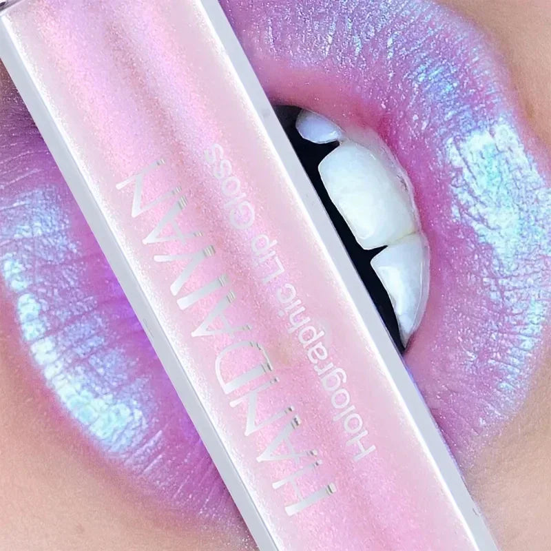 6 Colors Laser Holographic Lip Gloss – Mermaid Glitter Waterproof Metallic Liquid Lipstick