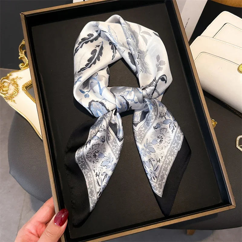 Women’s Luxury Print Neckerchief Scarf for Hair Neck and Handbag