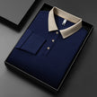 Men's Business Casual Long Sleeve Polo Shirt – Solid Color Versatile Top