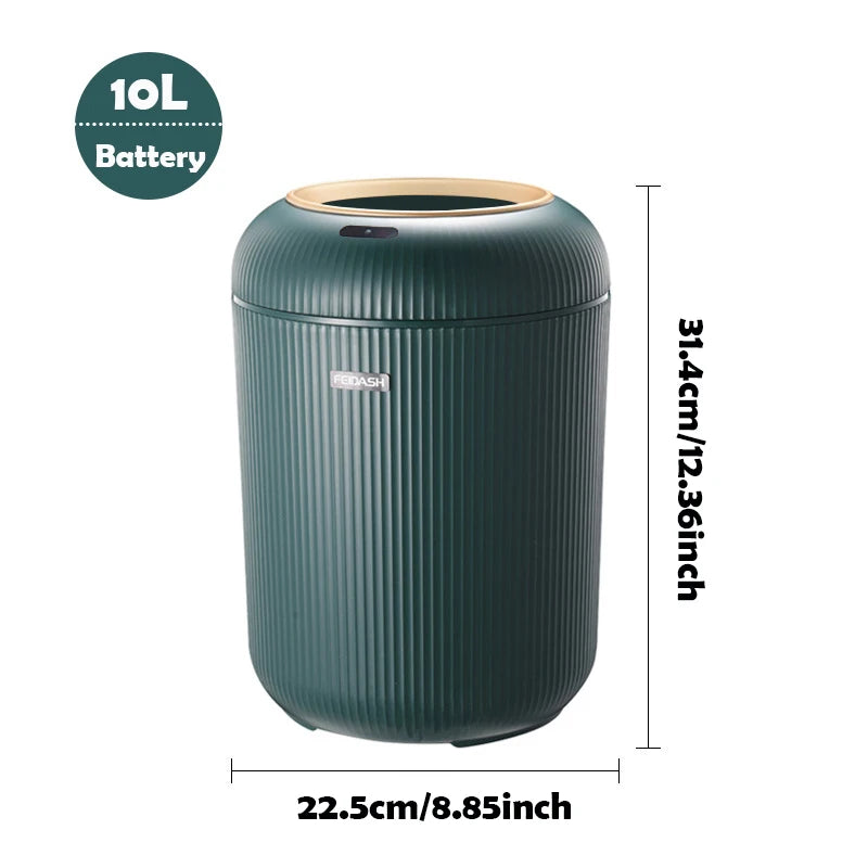 Automatic Smart Trash Can with Lid – Small Plastic Motion Sensor Waste Bin for Bedroom, Bathroom & Kitchen
