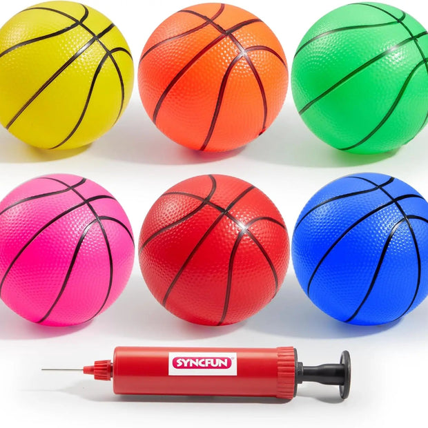 SYNCFUN Mini Basketball Set with Hand Pump for Indoor and Outdoor Fun