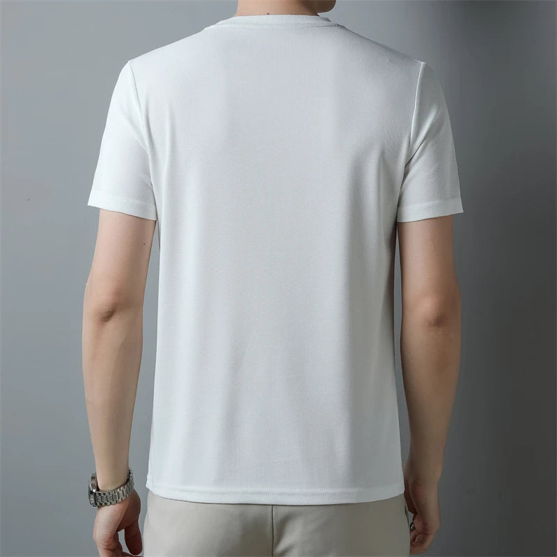 Men’s Solid V-Neck Short-Sleeve Casual T-Shirt – Multiple Colors