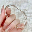 925 sterling silver original pretty weave bracelets Bangles for women fashion party wedding engagement jewelry Adjustable size