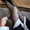 1 Piece Heart Print Black Sheer Pantyhose, Spring Summer Ultra-Thin Tights for Women, Sexy Slimming, Anti-Snag & Breathable, Int