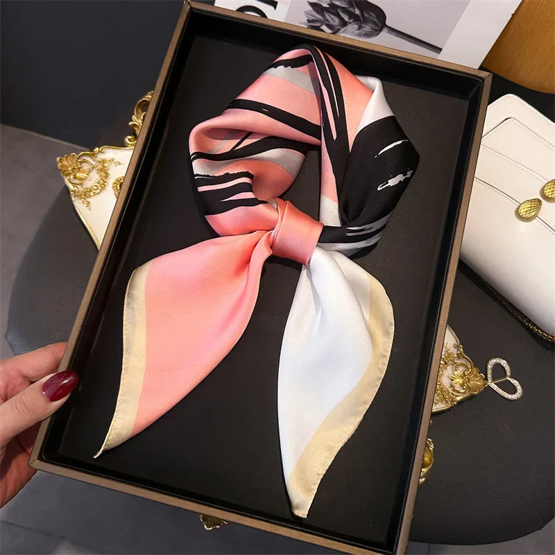 Women’s Luxury Print Neckerchief Scarf for Hair Neck and Handbag