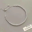 100% Solid 925 Sterling Silver Metal Bracelets for Women Men Beads Adjuatable Handmade Simple Bracelet Birthday Christmas Gift