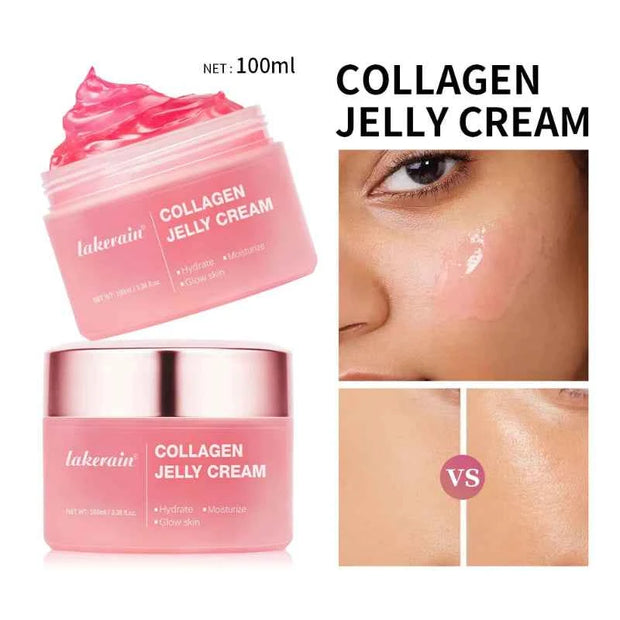 lakerain Collagen Jelly Cream 100ml – Hydrolyzed Collagen & Niacinamide Moisturizer for Face, Neck & Hands
