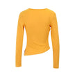 Women's V-Neck Long Sleeve T-Shirt – Slim Fit Solid Color Casual Top