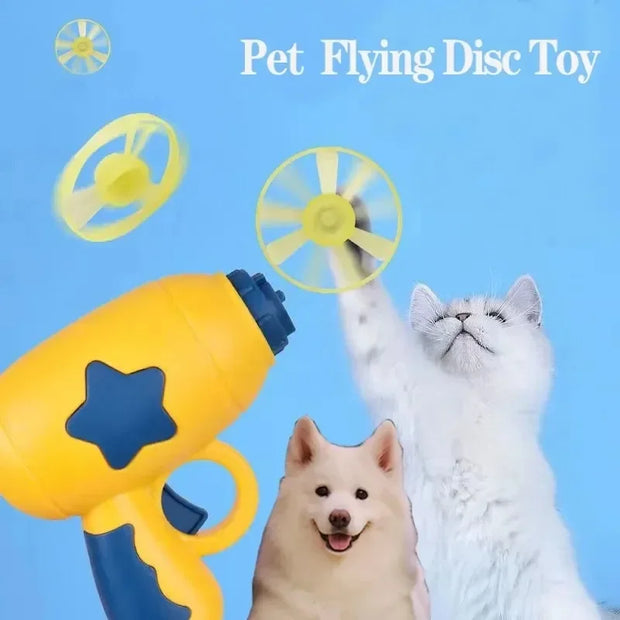 Interactive Cat Flying Disc Toy Launch Gun Pet Training Toy Mini Shooting Game for Kitten Chasing Exercise Fun Pet Supplies