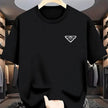 PRADA Men’s Triangle Logo Crew Neck Short Sleeve T-Shirt