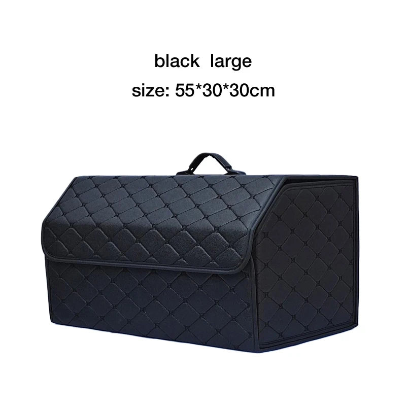 Car Trunk Organizer Box Large Capacity Folding Leather Storage Bag