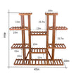 Large Multi-Tier Plant Stand – Brown Staggered Flower Pot Display Rack