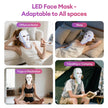 7-Color LED Face & Neck Mask with 138+3 LEDs – Wireless Rechargeable Light Therapy Beauty Device