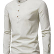 Men’s Long Sleeve Mandarin Collar Button Shirt with Multiple Color Options