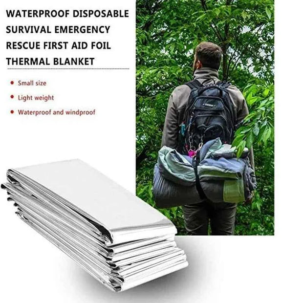 Emergency Mylar Thermal Blanket Foil Survival Outdoor First Aid Rescue Space Blanket