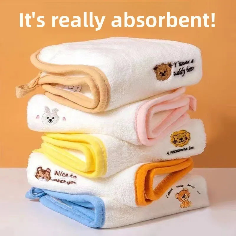 5pcs Baby Coral Fleece Towel Set 25x25cm Soft Newborn Face & Drool Towels