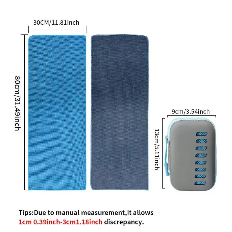 30×80cm Cooling Sports Towel with EVA Case