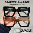 2PCS Square Frame Reading Glasses for Women