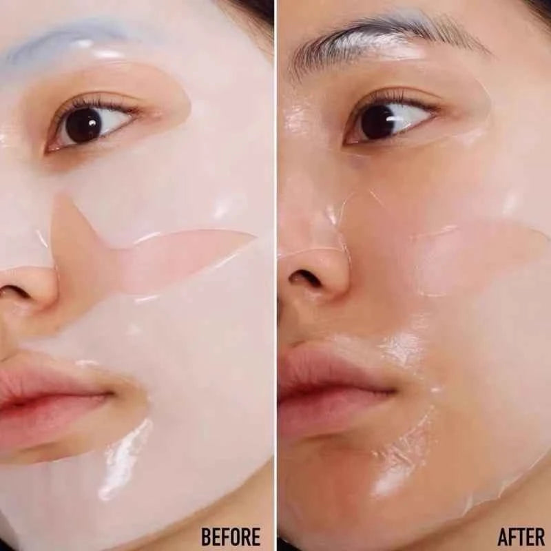 SADOER 10pcs Korean Collagen Facial Mask Anti Wrinkle Anti Aging Moisturizing Brightening Skin Care Mask