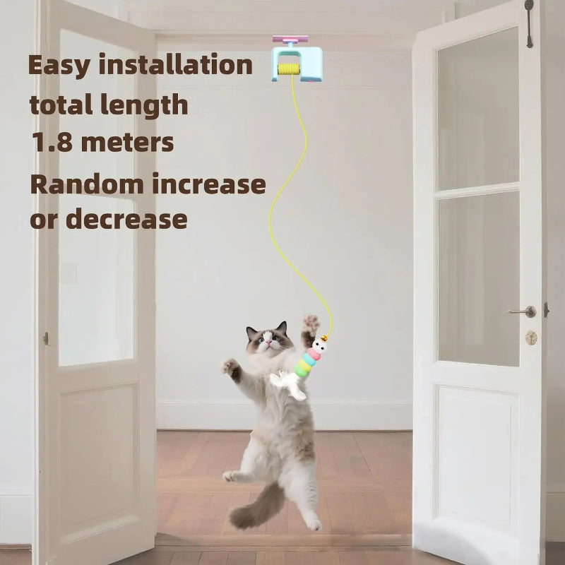 Automatic Interactive Cat Toy with Hanging Ball | Electric Self Play Cat Exercise Toy for Indoor Cats