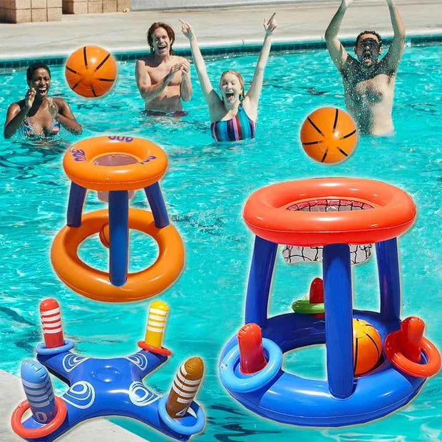 Water basketball hoop. Wholesale of cross-border inflatable water toys. Inflatable basketball hoop with interactive