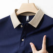 Men's Business Casual Long Sleeve Polo Shirt – Solid Color Versatile Top