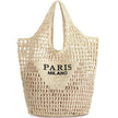 PARIS MILANO Women’s Woven Grass Mesh Tote Bag