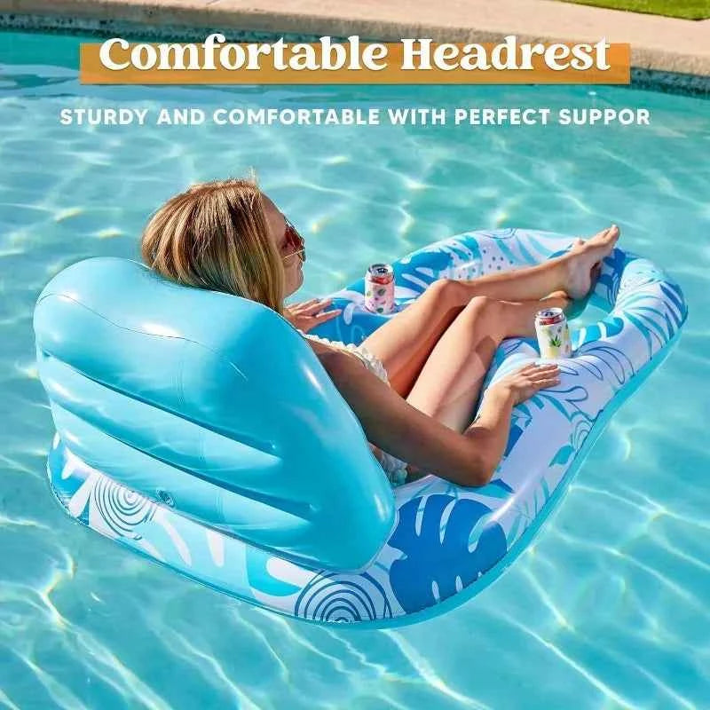 JOYFY Inflatable Adult Pool Floats Lounger Floaties Water Floating Recliner Chair Swimming Floaty for Adult Summer Water Party