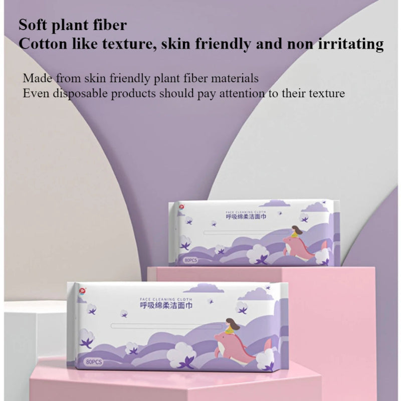 Face Cleaning Cloth 80PCS – White Lavender Facial Towel Pack for Daily Face Care