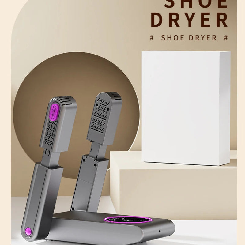 Foldable Electric Shoe Dryer Machine 220V, Intelligent Fast Heating Footwear Dryer with UV Sterilization & Deodorization