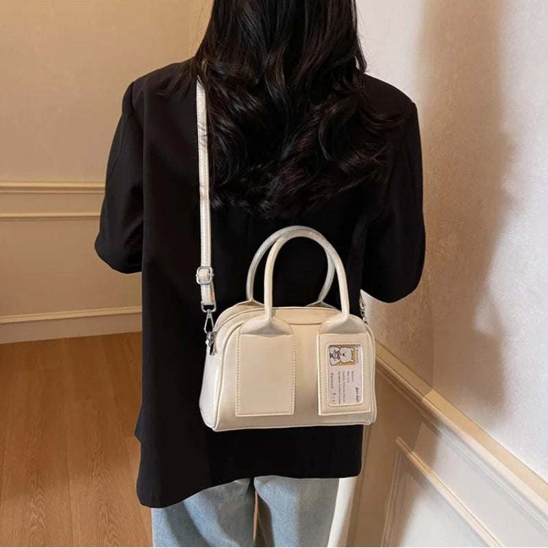 Women’s Transparent Display Window Crossbody Handbag with Top Handles