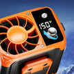 Rechargeable Waist Clip Cooling Fan with 150 Speeds, Digital Display, LED Light and Power Bank