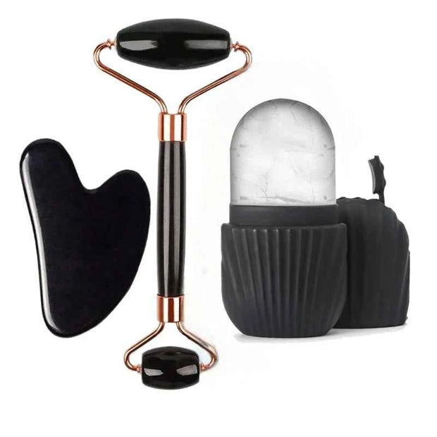 Optional 1Pcs 2Pcs 3Pcs Ice Face Roller Gua Sha Tool Set Portable Household Facial Massage Skin‑Care Accessory