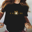 Coach Logo Graphic T-shirt – Stylish Casual Wear for Women | White, Red, Pink, Black & Grey