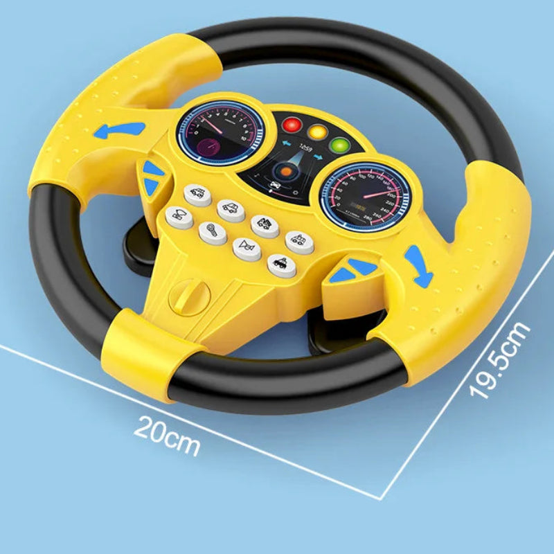Infant Simulation Steering Wheel Toy with Light Sound Effects Kids Early Education Driving Toy for Stroller Car Play