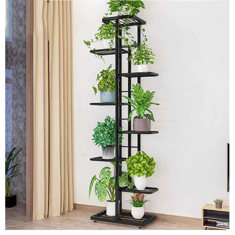 Tall Multi-Tier Plant Stand – Indoor Flower Pot Display Rack in Bronze, White & Dark Grey