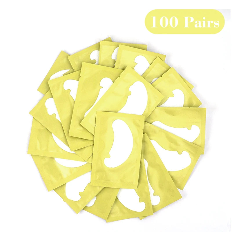 50 Pairs Hydrogel Eye Pads for Eyelash Extensions U-Shaped Gel Patches Lash Extension Supplies