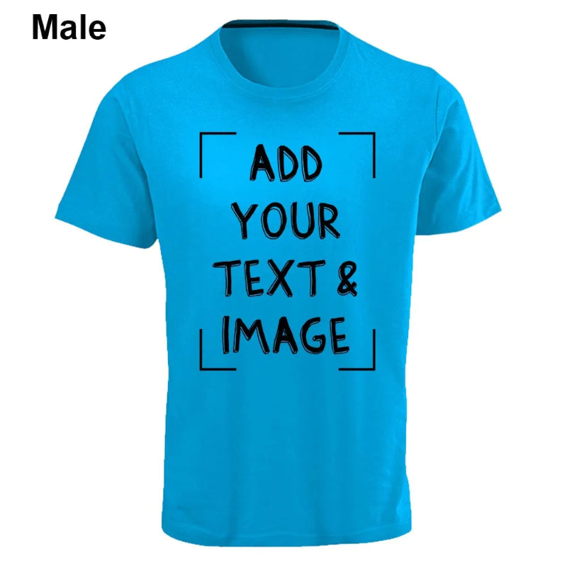 Add Your Text & Image Customizable Crew Neck Short Sleeve T-Shirt