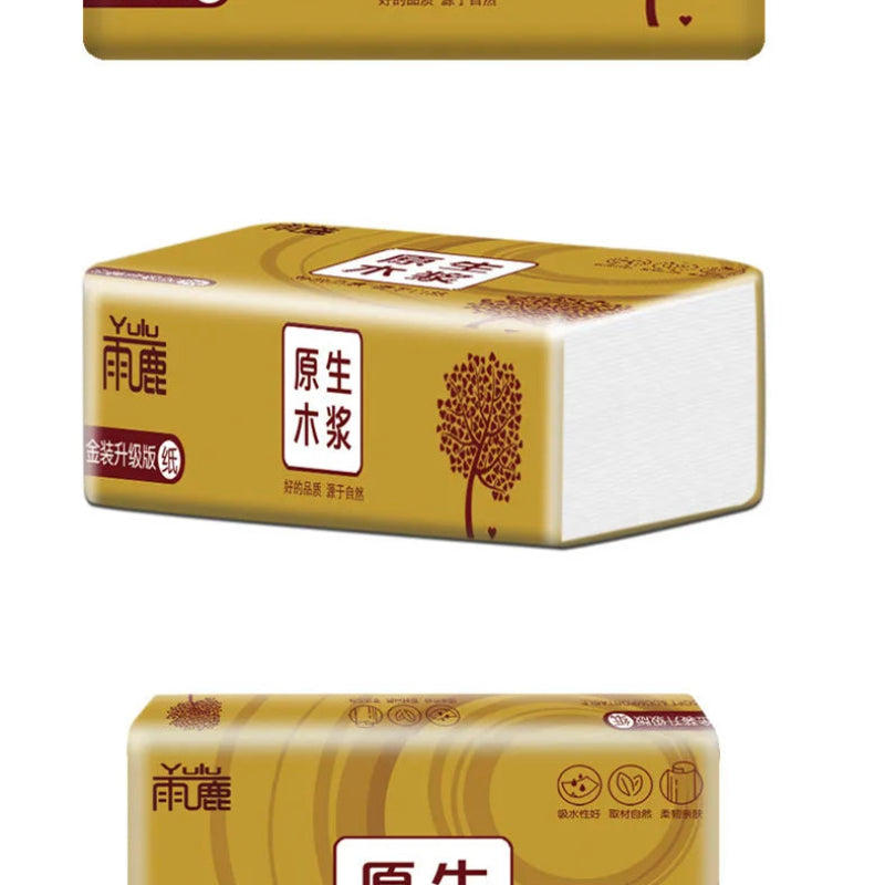 Yulu 5 Packs Drawing Paper Towels – Native Wood Pulp Thickened Extractable Facial Tissues